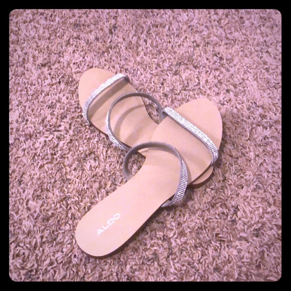 Aldo rhinestone slide sandals